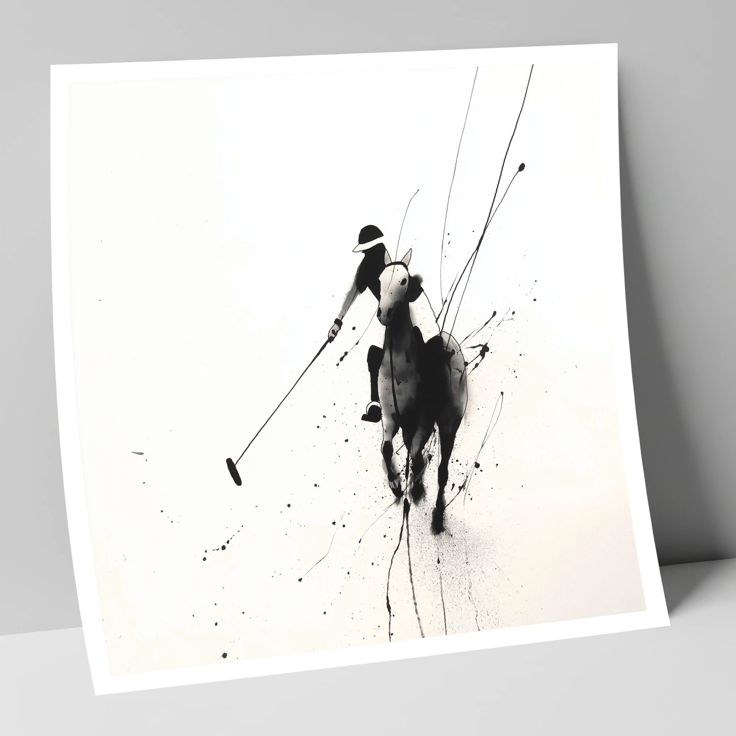 Ethereal Polo Silhouette polo horse art print