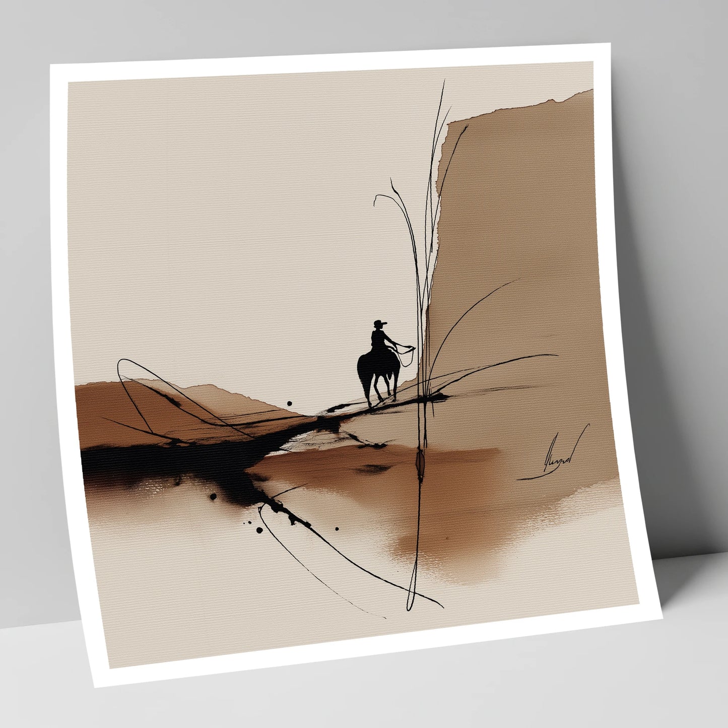 Sepia Horizons western horse art print