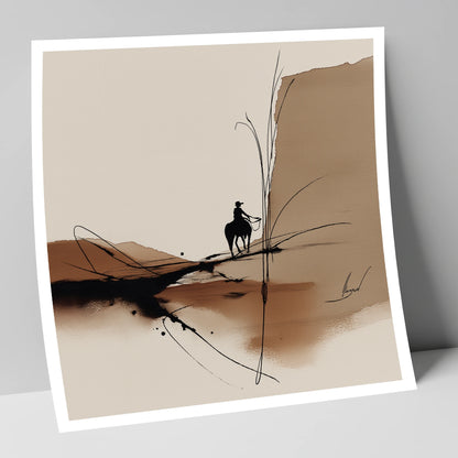 Sepia Horizons western horse art print