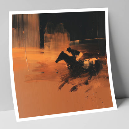 Amber Racing Silhouette racing horse art print