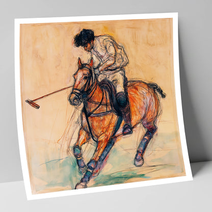 Heat of the Chukka polo horse art print
