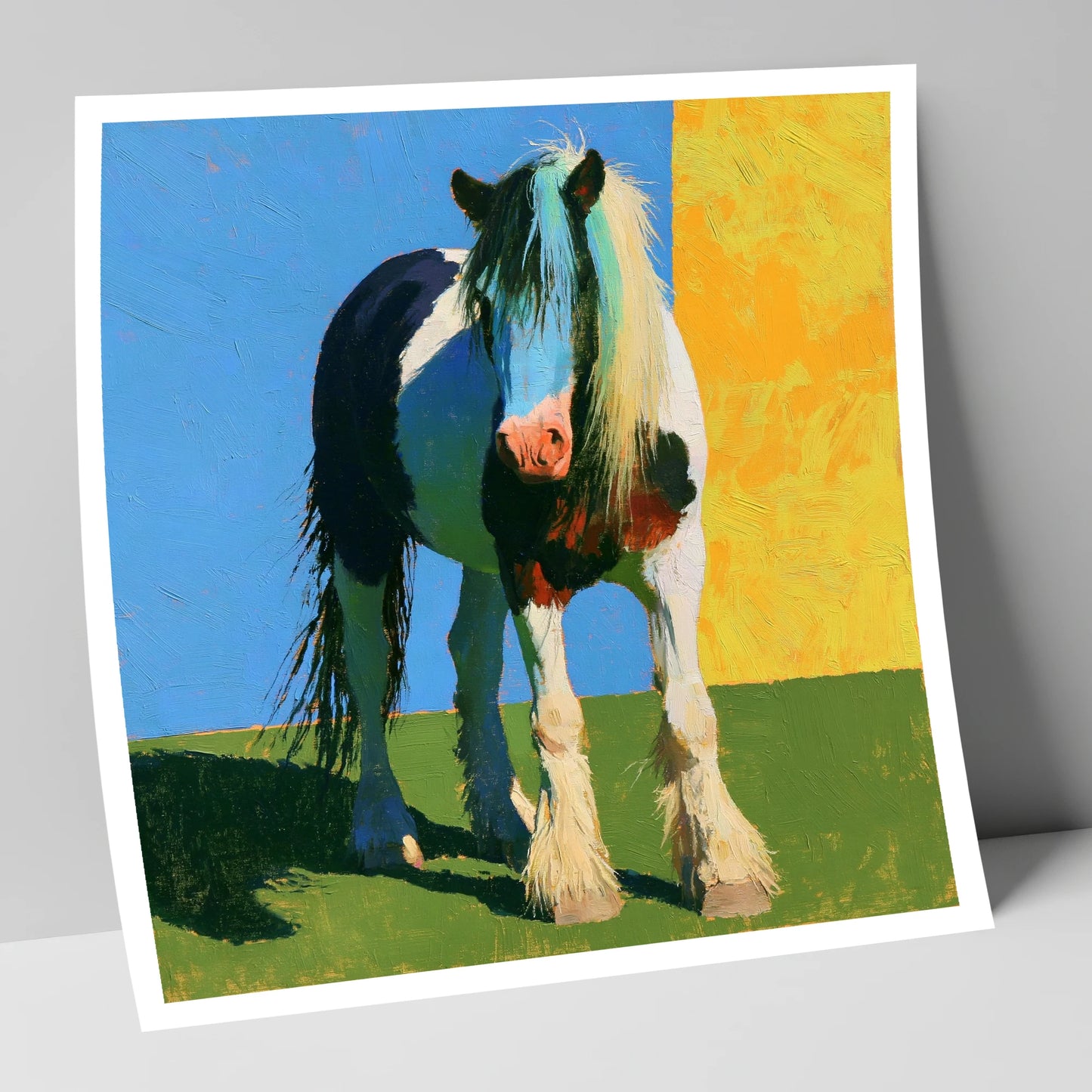 Piebald Cob in Vibrant Sun horse breed art print