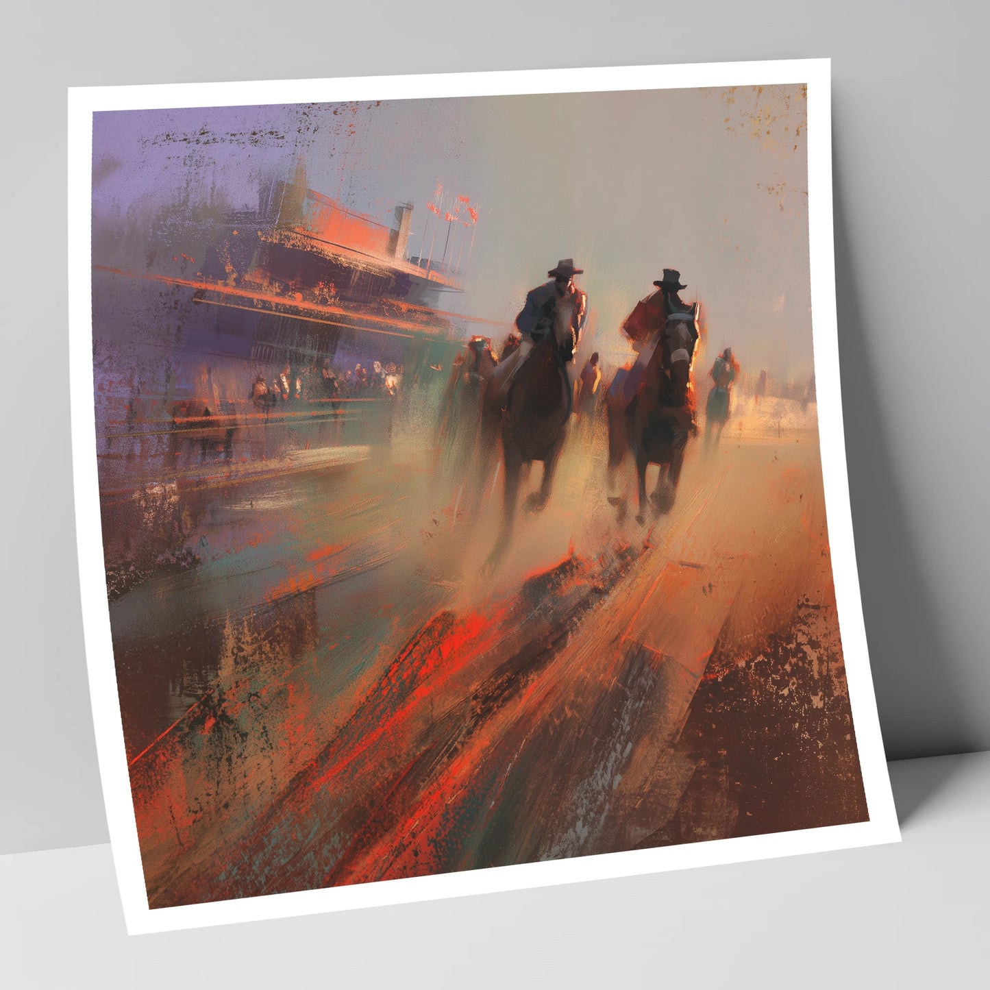 Thunder on the Track racing horse art print