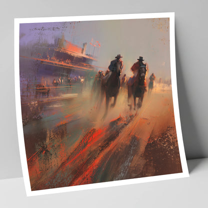 Thunder on the Track racing horse art print