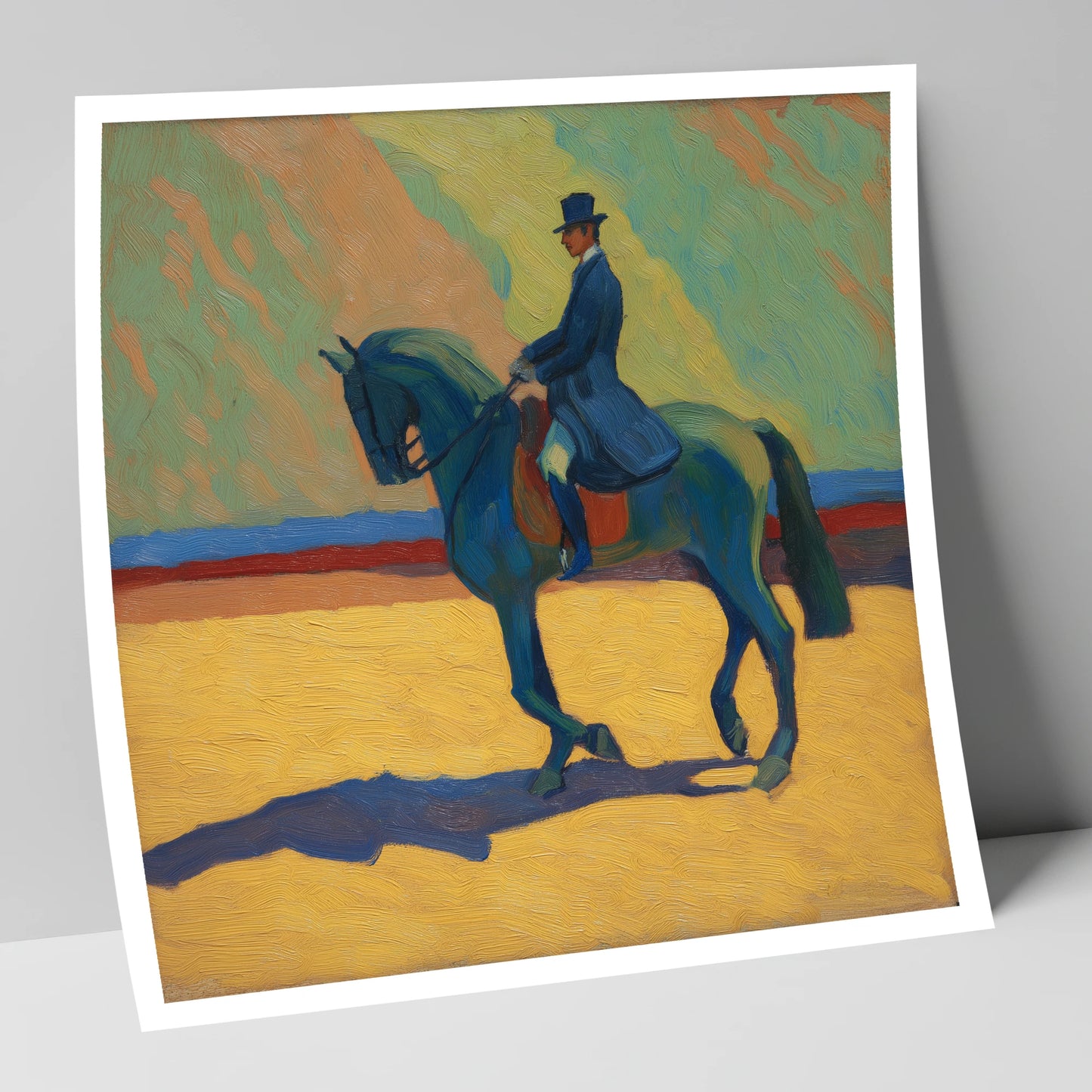 Vivid Dressage Silhouette dressage horse art print
