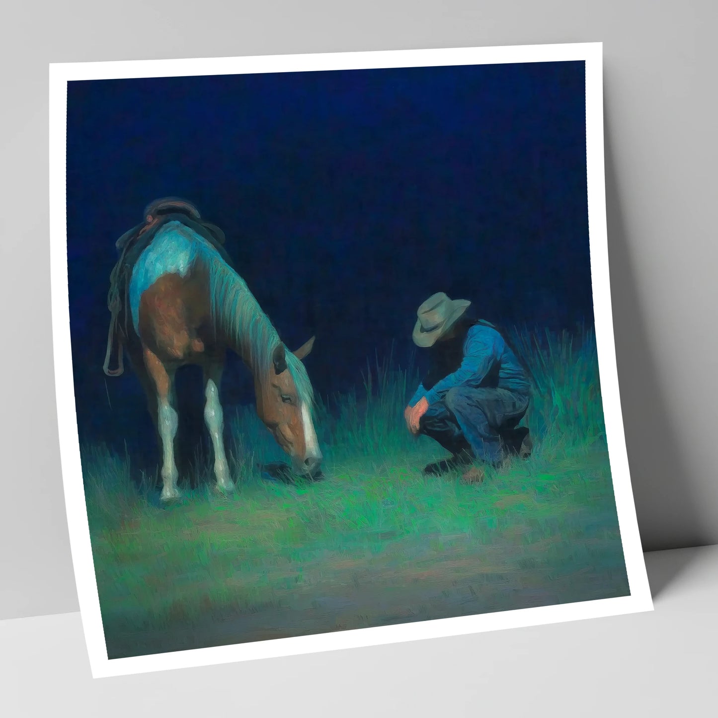 Under An Indigo Sky horse & rider art print