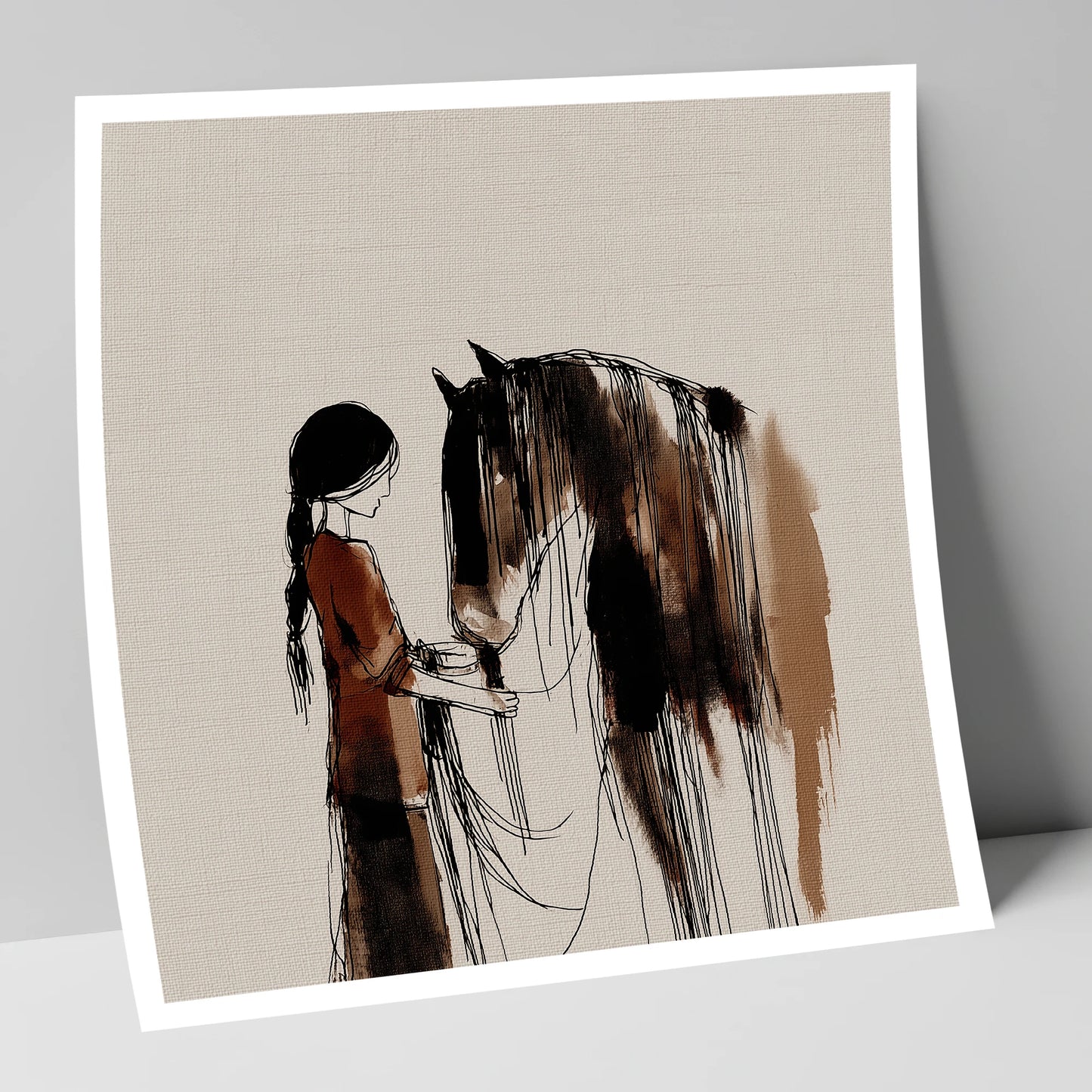 A Quiet Understanding horse & rider art print