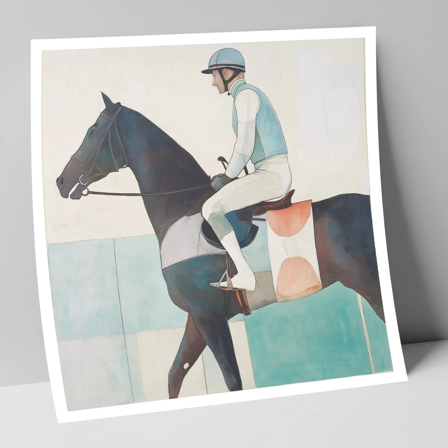 Aquamarine Stride racing horse art print