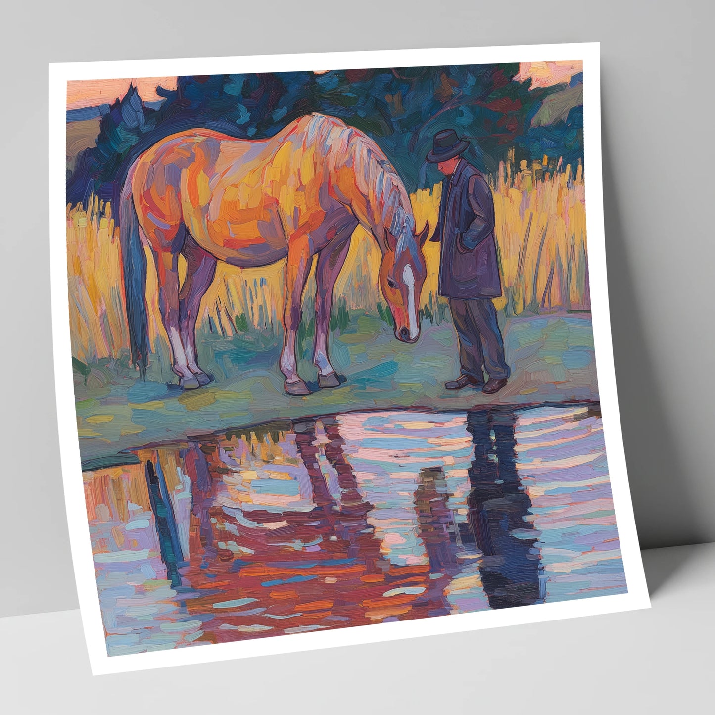Quiet Reflections horse & rider art print