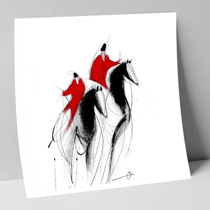 Scarlet Pursuit show jumping horse art print