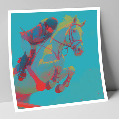 Vivid Airtime show jumping horse art print