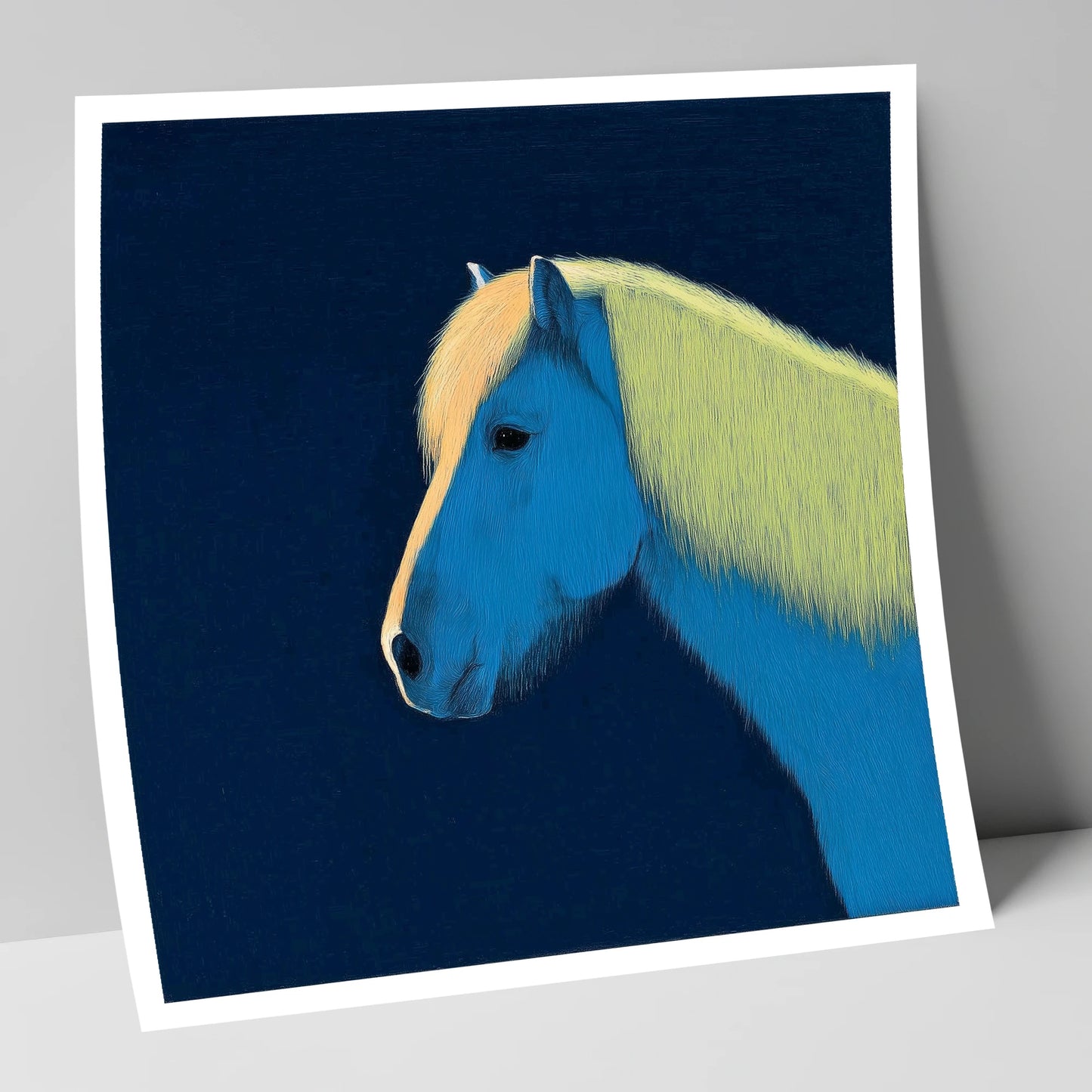 Electric Blue Profile horse breed art print