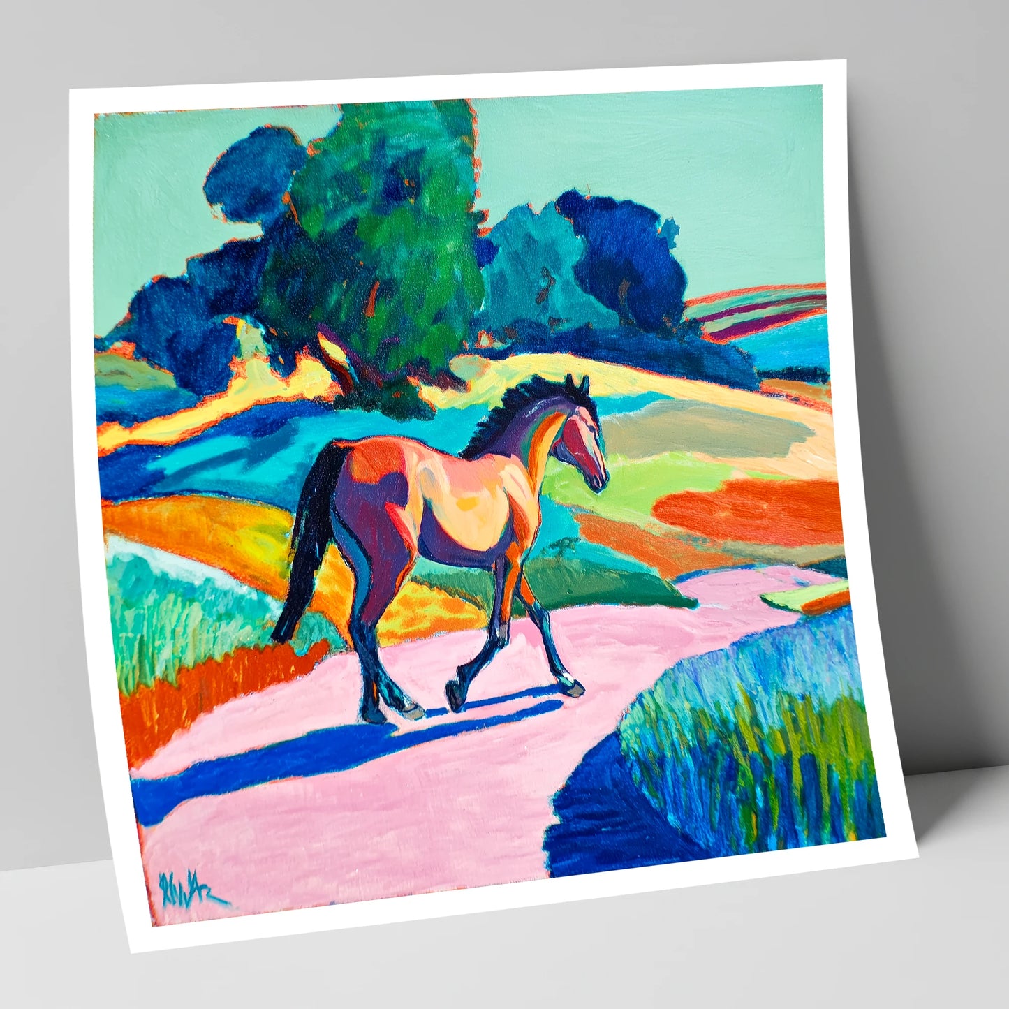 Technicolour Trot horse breed art print