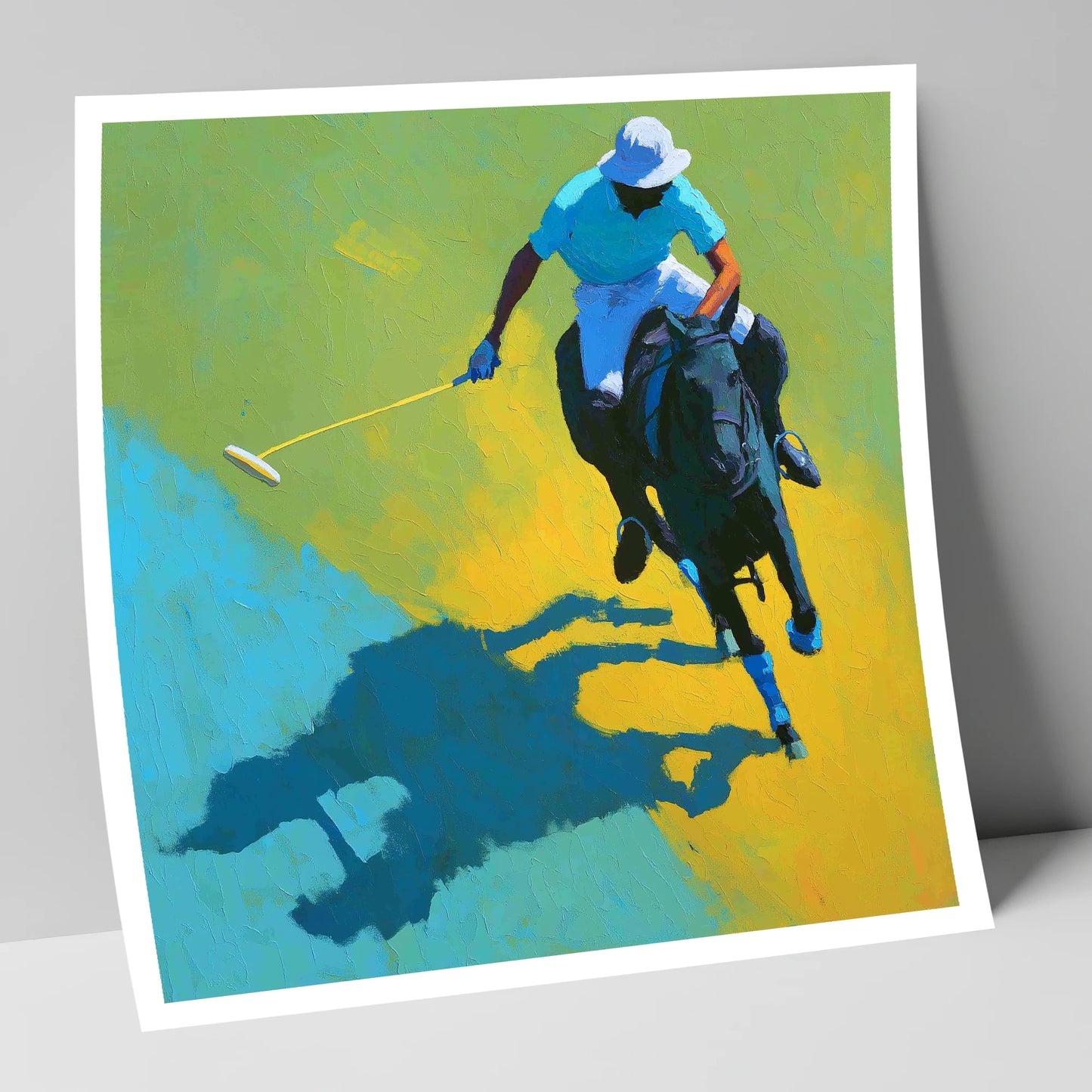 Sunlit Polo Pursuit polo horse art print