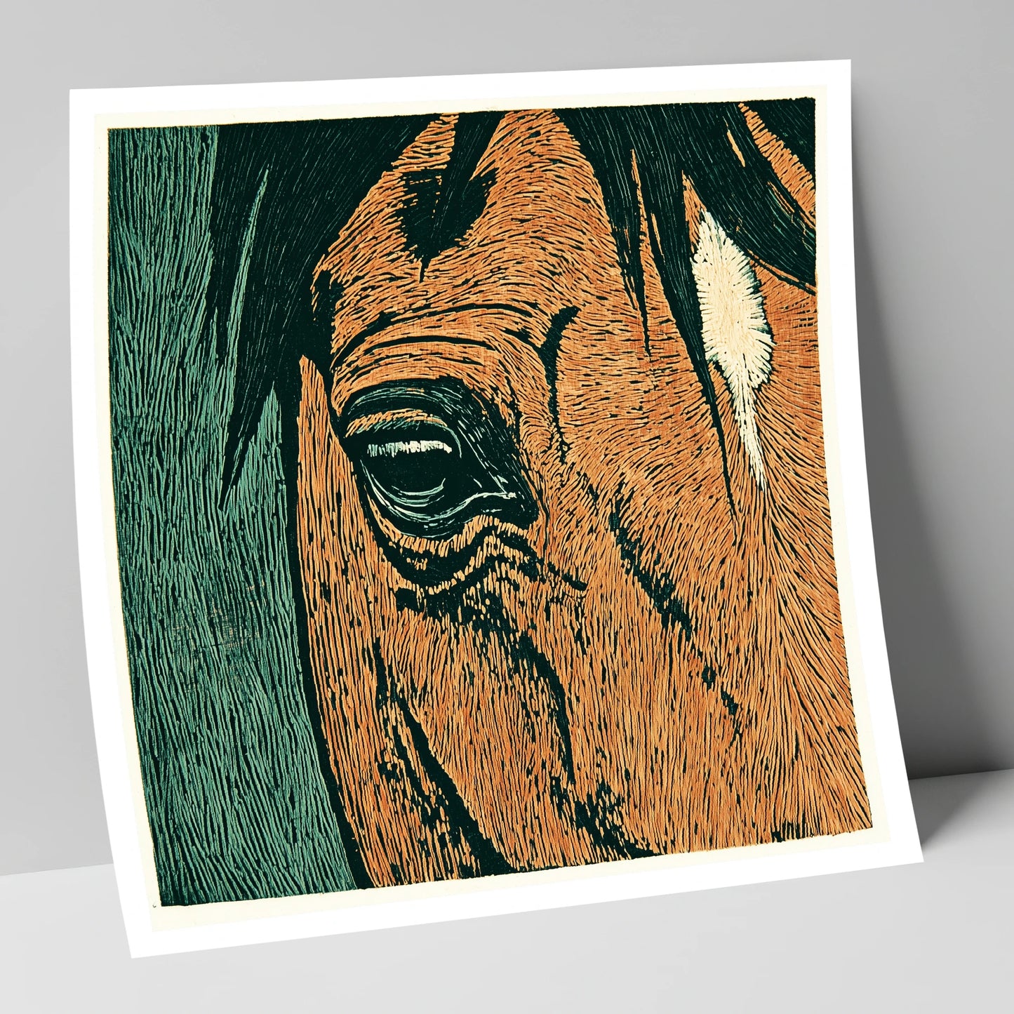 The Chestnut Gaze horse portrait art print