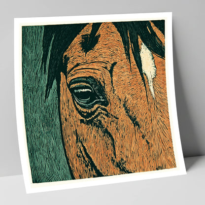 The Chestnut Gaze horse portrait art print