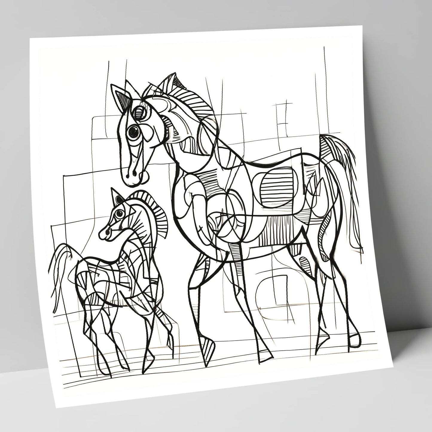 Linear Connection mare & foal art print
