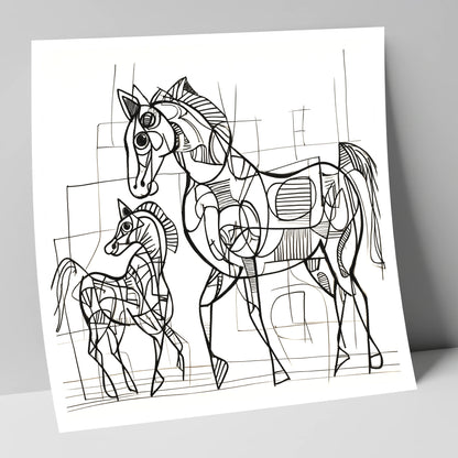 Linear Connection mare & foal art print