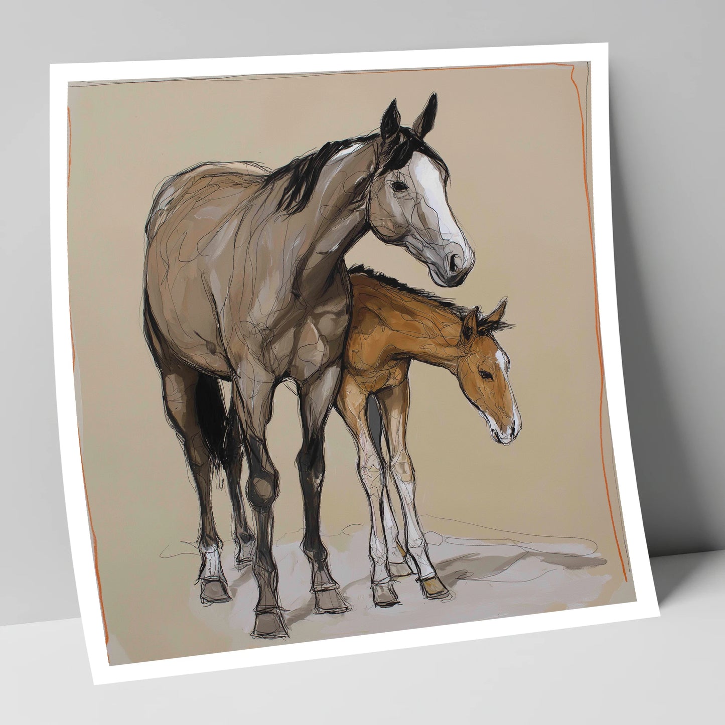 A Quiet Bond mare & foal art print