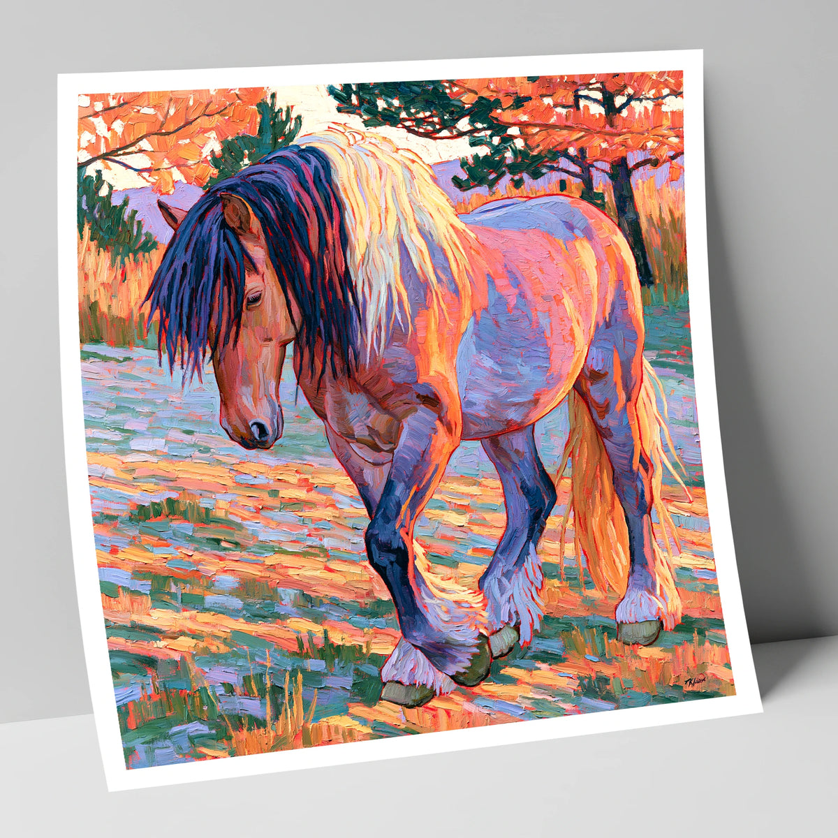Vibrant Feathered Heavy Horse horse breed art print