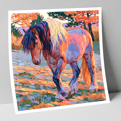 Vibrant Feathered Heavy Horse horse breed art print
