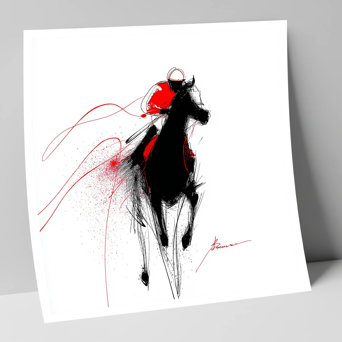 Crimson Gallop racing horse art print