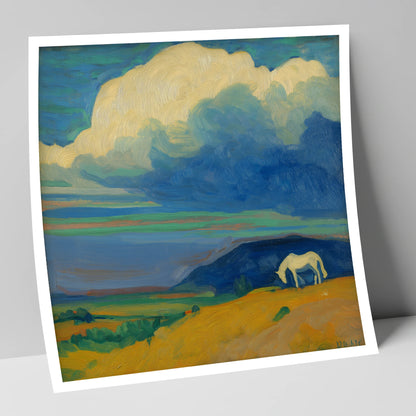 Grazing Beneath Big Skies horse landscape art print