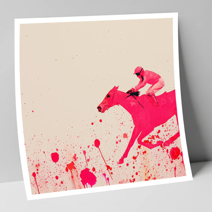 Velocity in Magenta racing horse art print