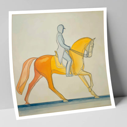 Golden Dressage Cadence dressage horse art print