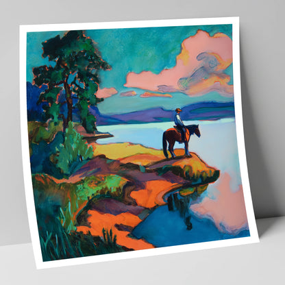 The Violet Shoreline beach horse art print
