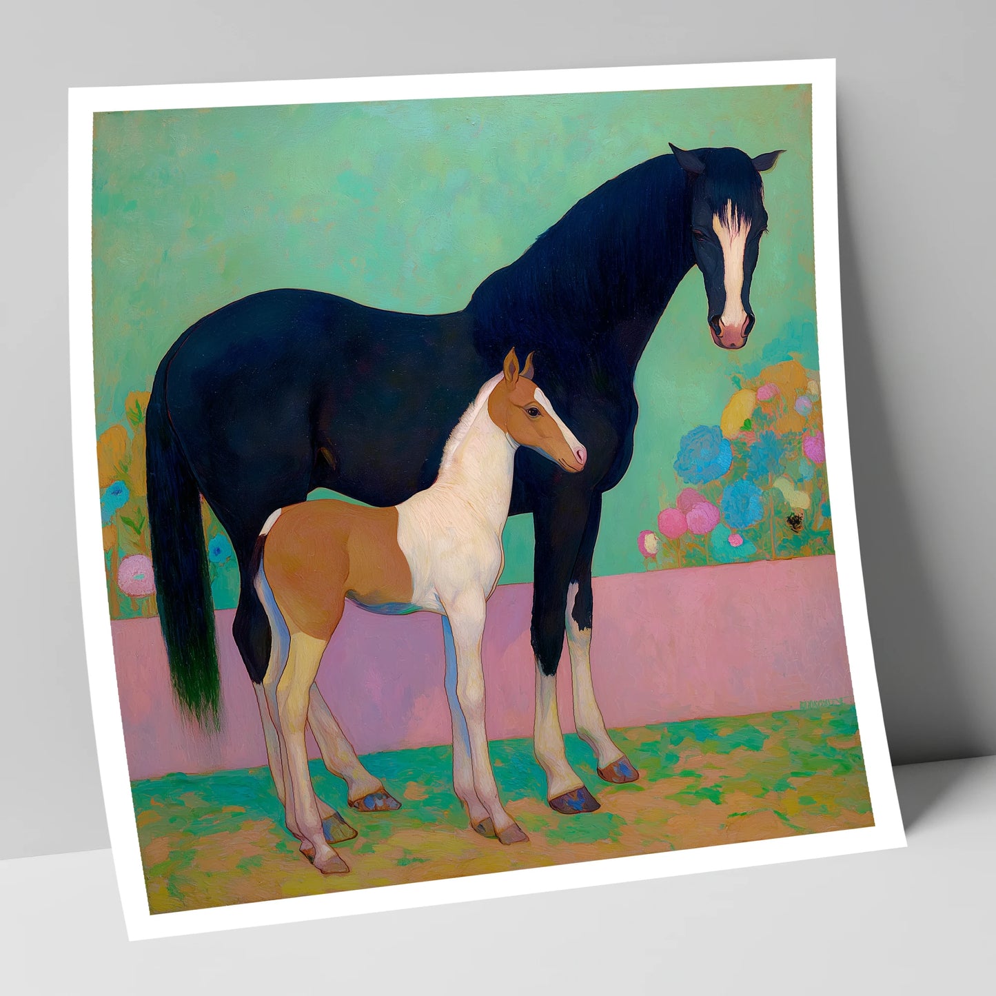 Midnight Dream Mare and Foal mare & foal art print