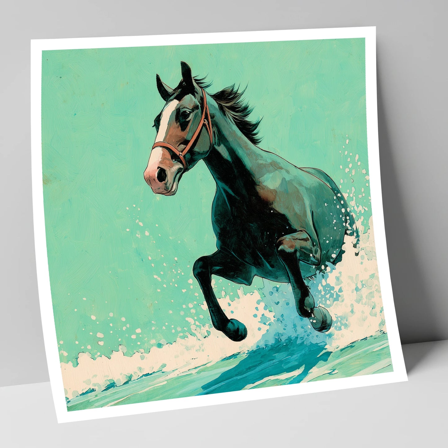 Sea Spray Gallop beach horse art print