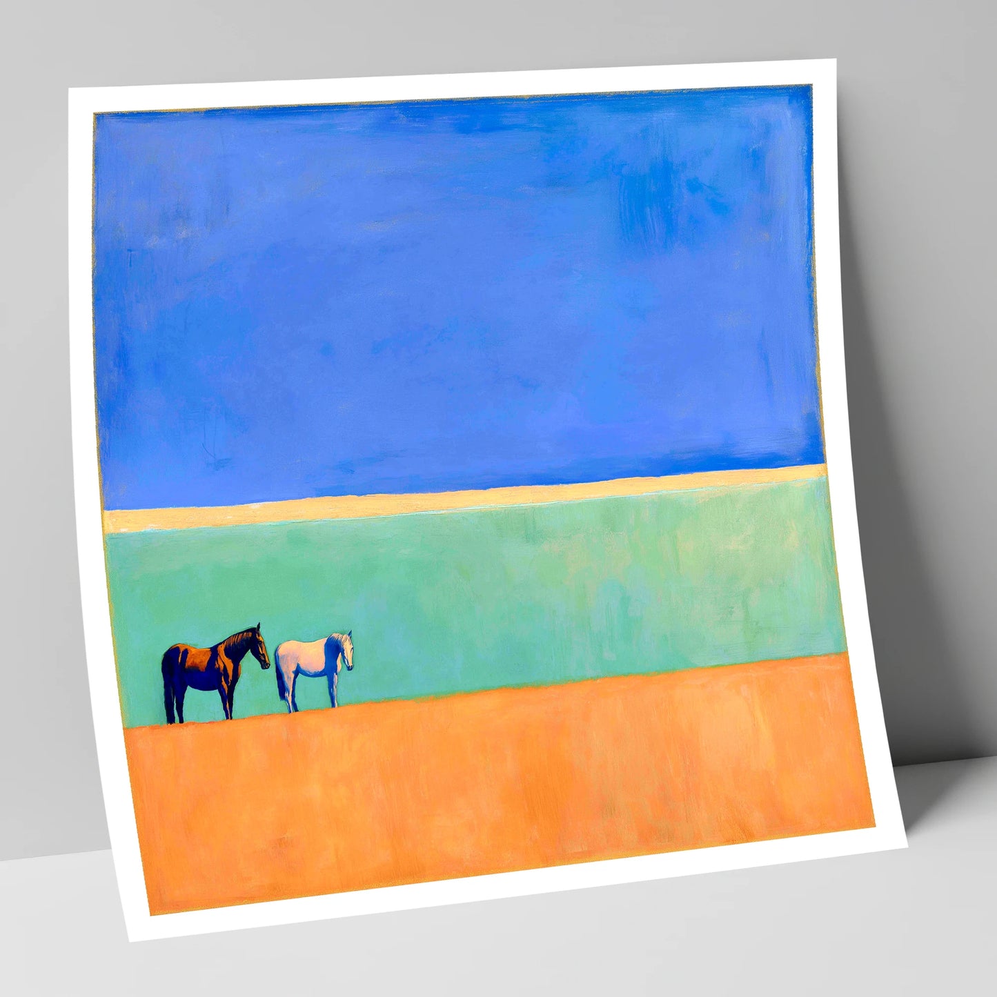 Sunlit Plain horse landscape art print