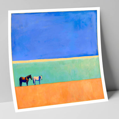 Sunlit Plain horse landscape art print