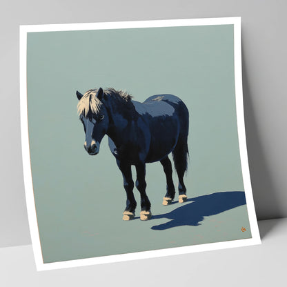 Midnight Blue Pony horse breed art print