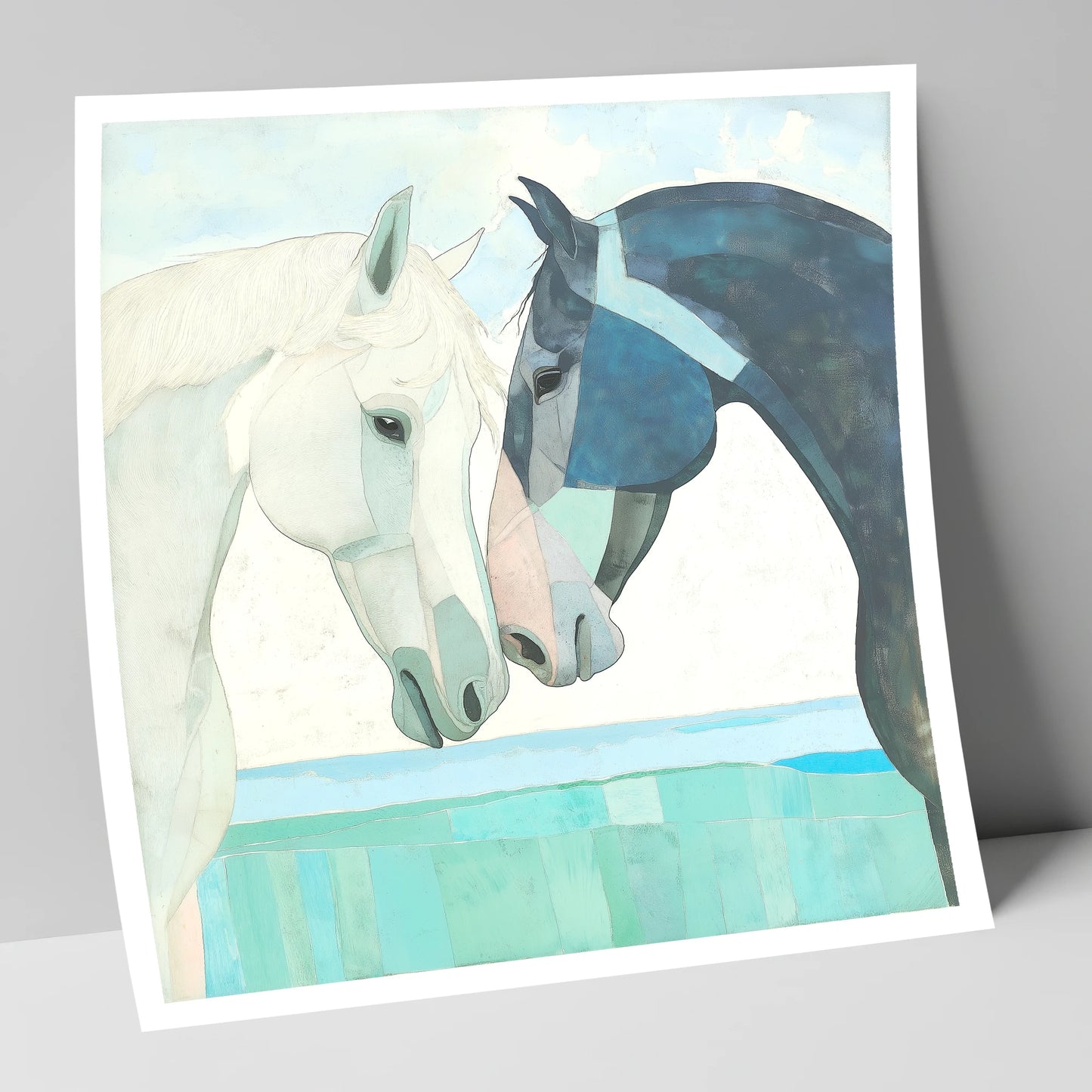 The Gentle Greeting horse portrait art print