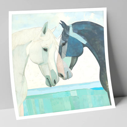 The Gentle Greeting horse portrait art print