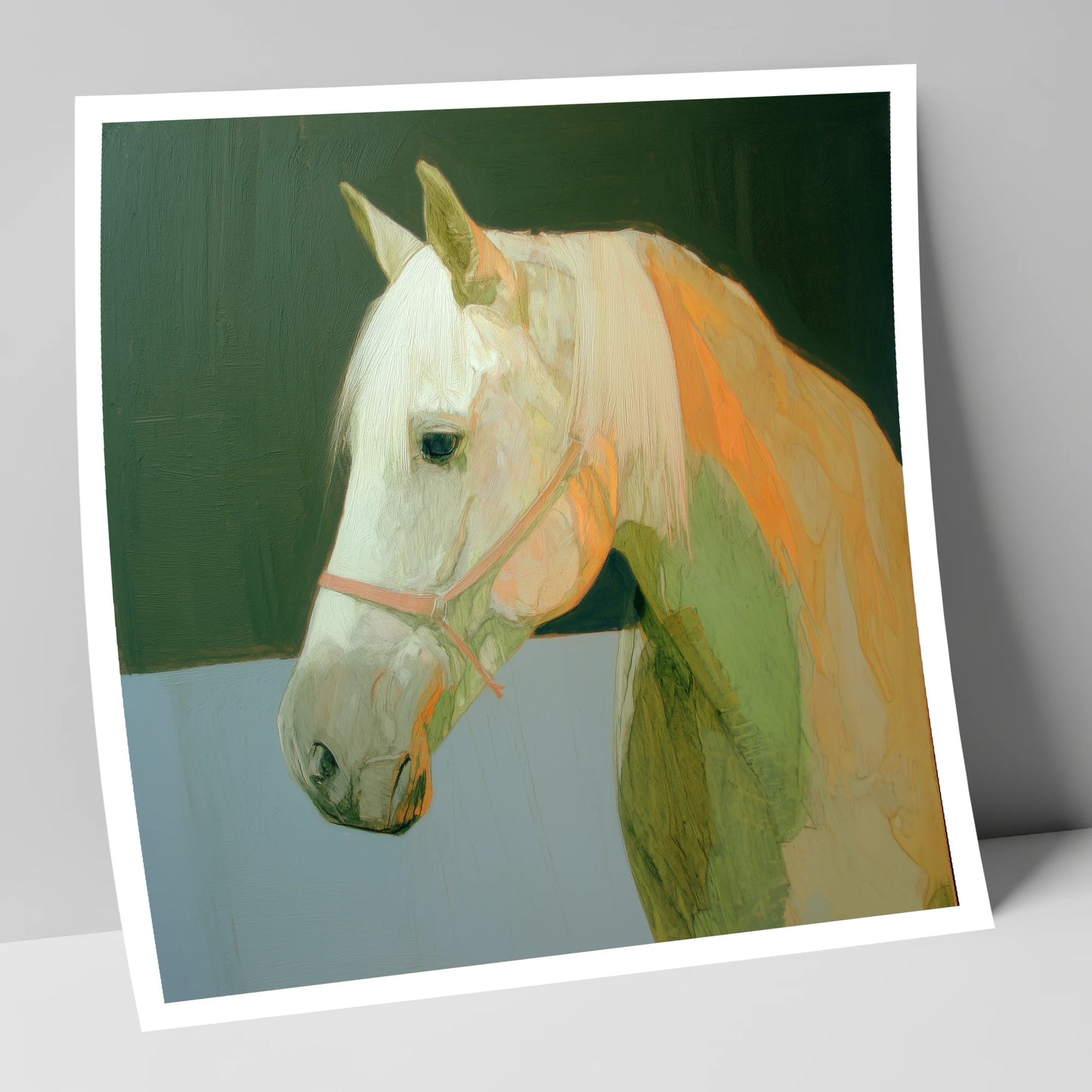 Painted Grey Profile horse breed art print