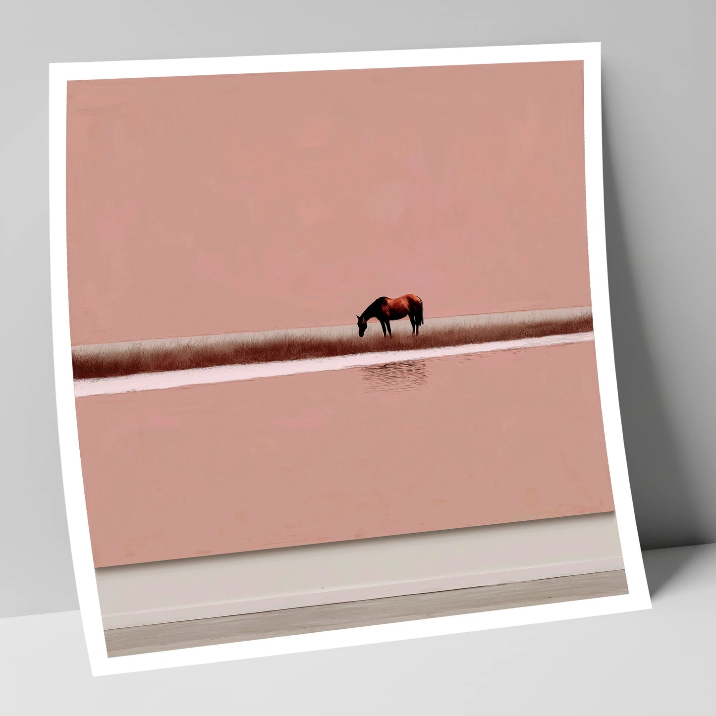 Dusky Rose Horizon horse landscape art print