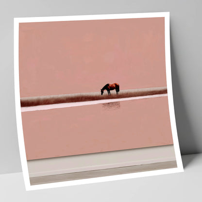 Dusky Rose Horizon horse landscape art print
