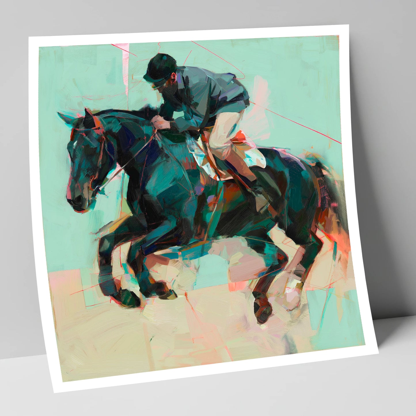 Modern Showjumper show jumping horse art print