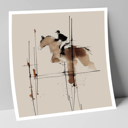 The Instant of Ascent show jumping horse art print