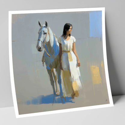 Beside the Grey horse & rider art print