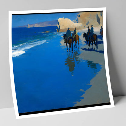 The Azure Shoreline horse landscape art print