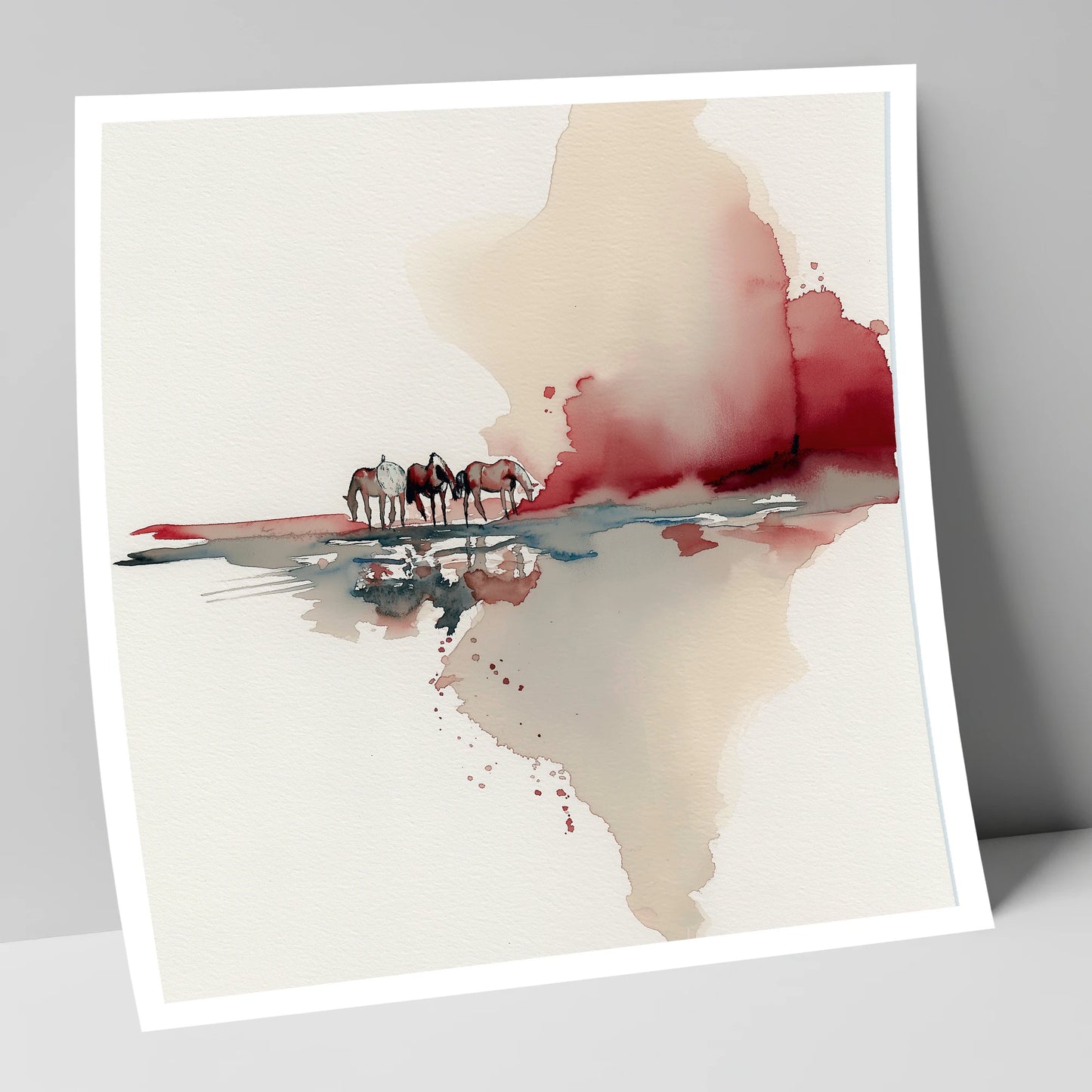 Crimson Reflections horse landscape art print