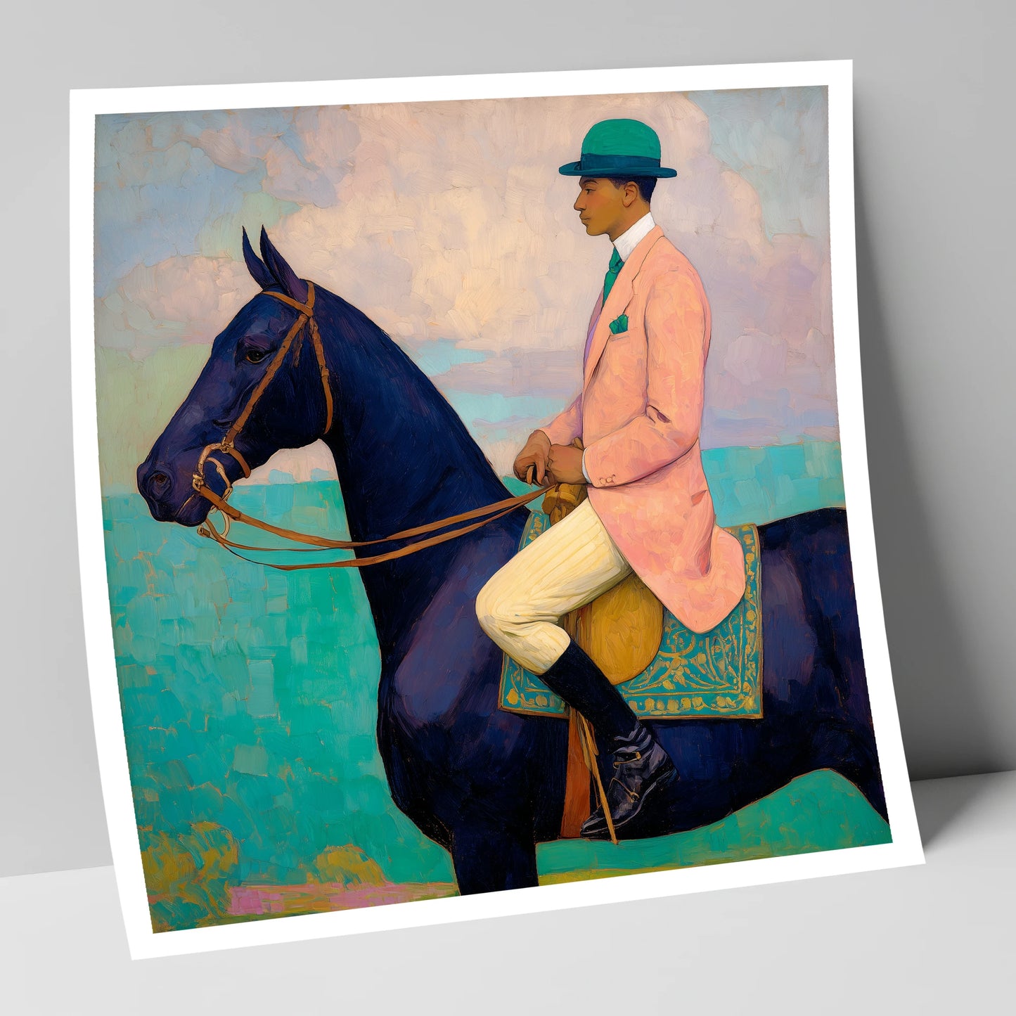 The Vivid Rider racing horse art print