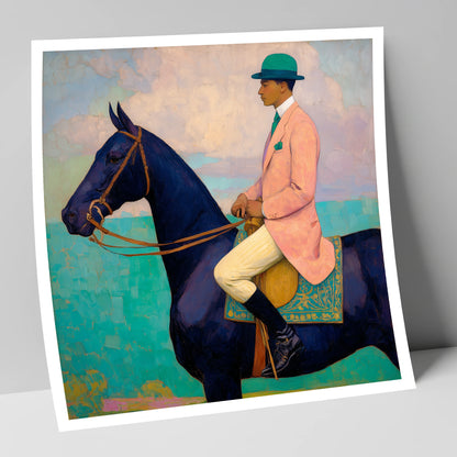 The Vivid Rider racing horse art print