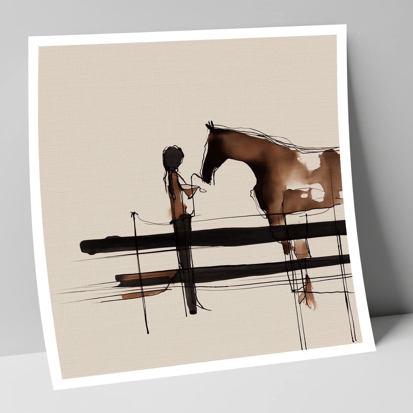 Connection at the Fence horse & rider art print