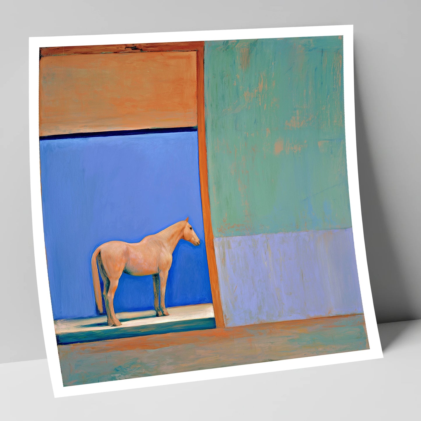 Cobalt Stable Light horse stable art print