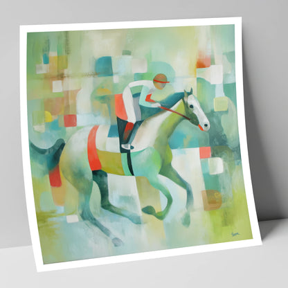 Geometric Gallop racing horse art print